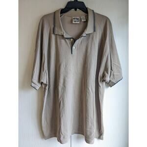 Vintage Properly Men's Brown Cotton Short Sleeve Polo T-Shirt Size XL